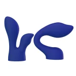 PalmPower PalmSensual Attachments 2-Piece Silicone Massager Heads Blue.